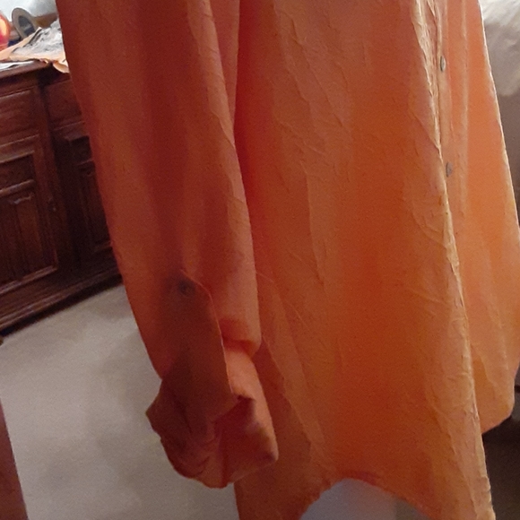 NWT Additions by Chico's orange button down shirt - Picture 4 of 10